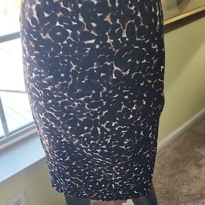 Worthington Black and Brown Animal Print Pencil Skirt